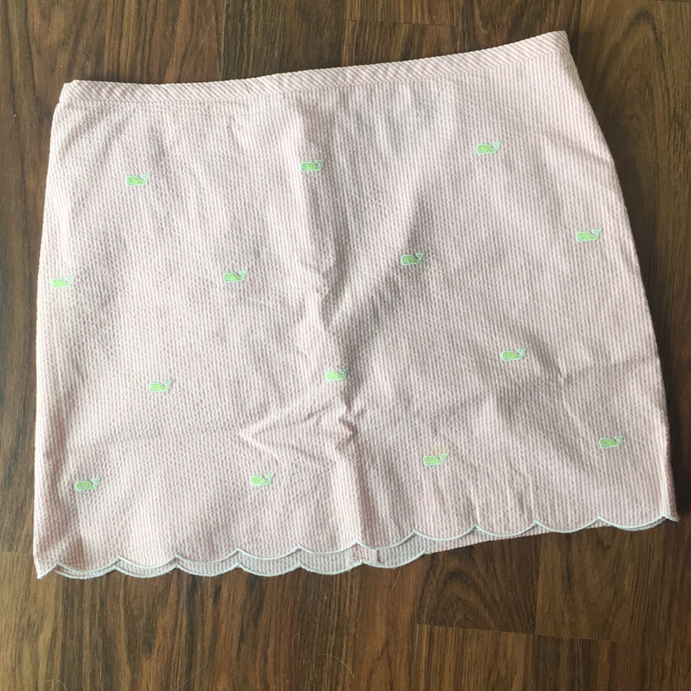 Vineyard Vines Pink Seersucker Skirt